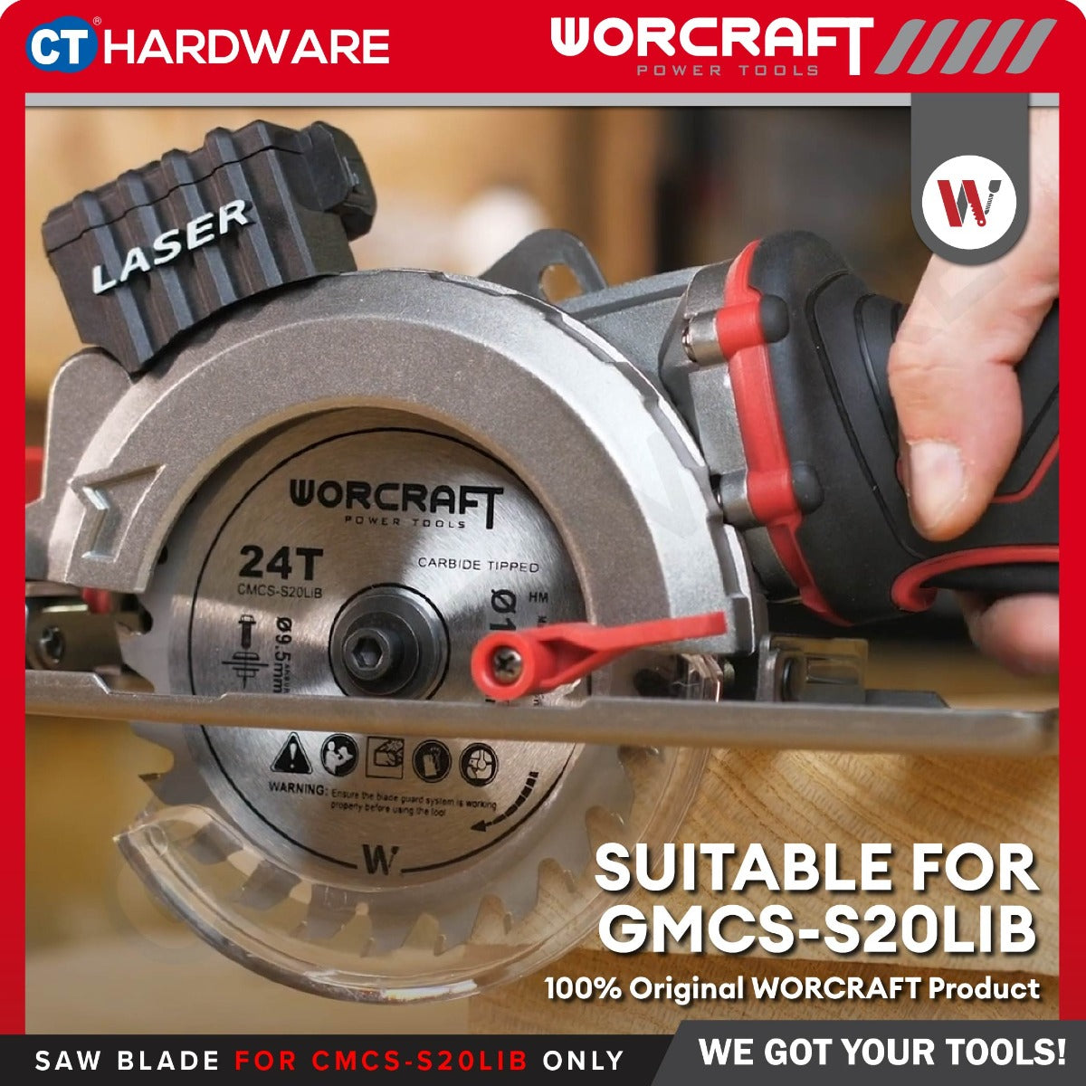 WORCRAFT Original Accessories TCT Saw Blade 115 X 9.5 X 1.0 X ( 24T / 36T ) For CMCSS20LiB Circular Saw [ WPI19115MCS ]