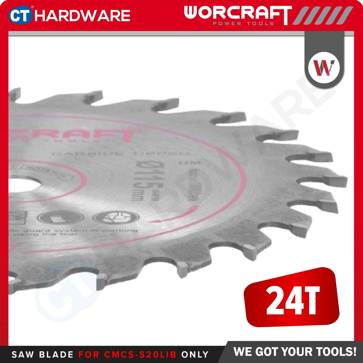 WORCRAFT Original Accessories TCT Saw Blade 115 X 9.5 X 1.0 X ( 24T / 36T ) For CMCSS20LiB Circular Saw [ WPI19115MCS ]
