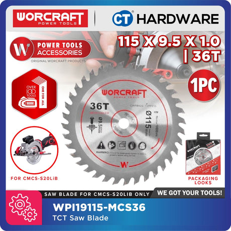 WORCRAFT Original Accessories TCT Saw Blade 115 X 9.5 X 1.0 X ( 24T / 36T ) For CMCSS20LiB Circular Saw [ WPI19115MCS ]