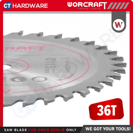 WORCRAFT Original Accessories TCT Saw Blade 115 X 9.5 X 1.0 X ( 24T / 36T ) For CMCSS20LiB Circular Saw [ WPI19115MCS ]