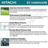 HITACHI WTP150XS AUTOMATIC WATER PUMP TANK TYPE FOR SHALLOW WELLS 1" | 150W | 46L/M | 8M/S | 14M/H (ROUND TYPE)