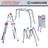 EVERLAS MPRH MULTI PURPOSE LADDER BRITISH CERTIFIED EN:131 FOR MULTIPLE APPLICATION STEP: 8-16 MAX HEIGHT: 2569MM - 4849MM