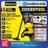 Kawa ZD220920L Wet & Dry Vacuum Cleaner with Blower Function 1200W | 20L | 80dBA | 17KPA | HEPA FILTER