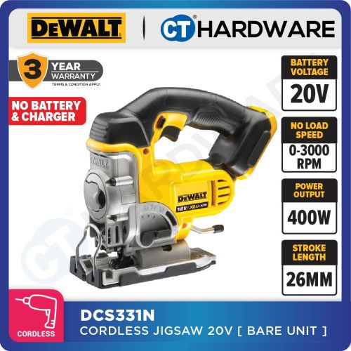 DEWALT DCS331N-XJ CORDLESS JIGSAW 20V | 3000RPM WITHOUT BATTERY AND CHARGER [ BARE UNIT ] [ DCS331N ]