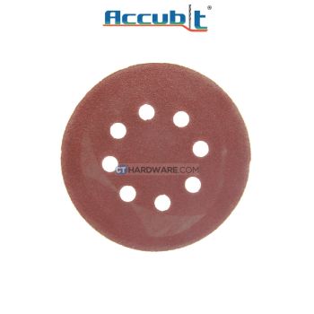 Accubit 2490035080 Abrasive 80 Grit Velcro Sandpaper 8-Hole 125mm (5"), 5pcs-pack
