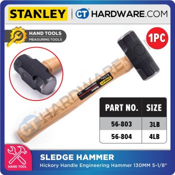 STANLEY CONTRACTOR GRADE HICKORY HANDLE ENGINEERING HAMMER 130MM 5-1/8" 3LB/4LB