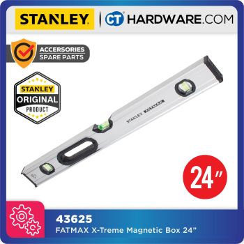 STANLEY 43-625 FATMAX EXTREME 24" MAGNETIC BOX BEAM LEVEL 3 VIALS