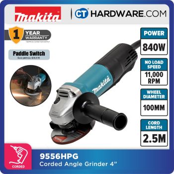 MAKITA 9556HPG ANGLE GRINDER 4" 100MM 840W 11,000RPM ( PANEL SWITCH )