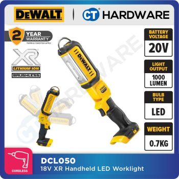 DEWALT DCL050 CORDLESS LED WORKLIGHT 20V 250-500LM WITHOUT BATTERY AND CHARGER ( BARE UNIT )