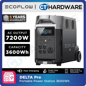 EcoFlow DELTA Pro Portable Power Station 3600W (Surge7200W) | 3600Wh (1,125,000mAh)
