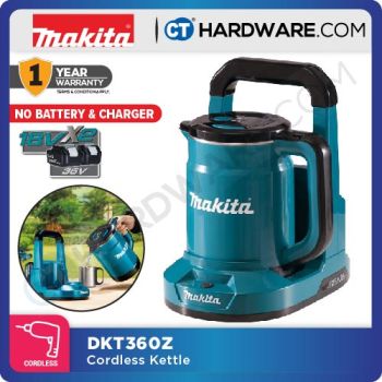 MAKITA DKT360Z  CORDLESS KETTLE 18Vx2 | TANK 800ML WITHOUT BATTERY & CHARGER