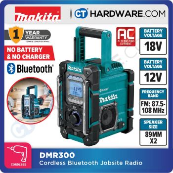 MAKITA DMR300 JOB SITE CHARGER RADIO 18V 12V WITHOUT BATTERY & CHARGER ( SOLO ) BLUETOOTH