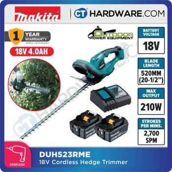 Makita DUH523RME 520mm (20-1/2″) – 18V Cordless Hedge Trimmer