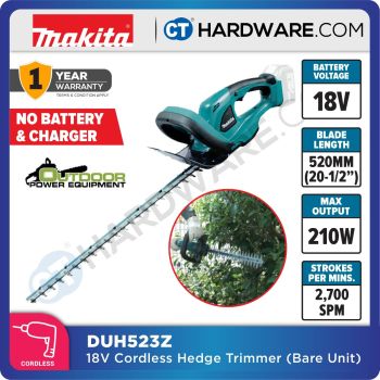 Makita DUH523Z 520mm (20-1/2″) – 18V Cordless Hedge Trimmer (Tool Only)