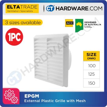 ELTA TRADE EPGM (4", 5", 6") EXTERNAL PLASTIC GRILLE WITH MESH