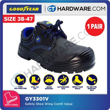 GOODYEAR GY3301V SAFETY SHOE WING COMFI VALUE (BLACK & LOW CUT ) GENERAL [ SIZE IN UK/EUROPE ]