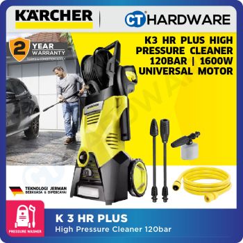 KARCHER K3 HR PLUS HIGH PRESSURE CLEANER 120BAR | 380L/H | 1600W COME WITH ACCESSORIES [ K3HRPLUS ] K3HR