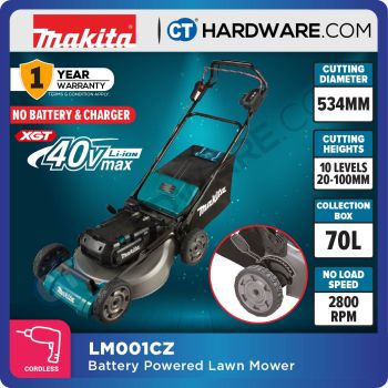 MAKITA LM001CZ CORDLESS LAWN MOWER 40V 21" 70L 2300-2800RPM NO BATTERY & CHARGER (SOLO )