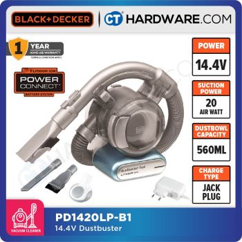 BLACK & DECKER PD1420LP CORDLESS DUSTBUSTER 14.4V 1.5AH 560ML 1060L/MIN