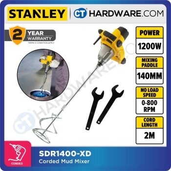 STANLEY SDR1400 CORDED MUD MIXER 1400W | 0-480/0-800RPM