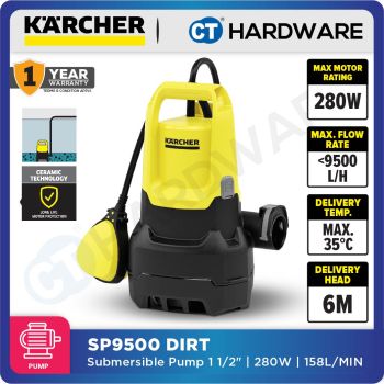 KARCHER SP 9.500 DIRT SUBMERSIBLE PUMP 1 1/2" | 280W | 158L/MIN | 6M/H COME WITH 10 METER CABLE & FLOAT SWITCH [ SP9500DIRT ] [ YEAR END SALE ]