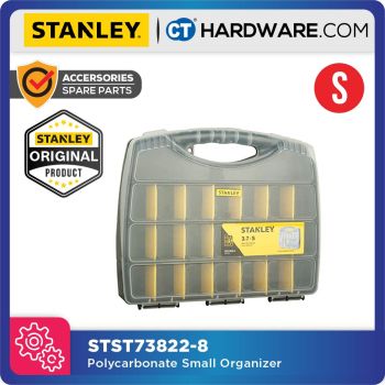 STANLEY STST73822-8 TOOL BOX POLYCARBONATE SMALL ORGANIZER WITH 21 SEPERATOR SLOT & TRANSPARENT LID