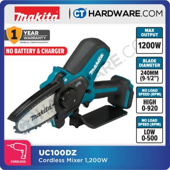 MAKITA UC100DZ CORDLESS PRUNING SAW 12V | 4' | 210W | 55ML WITHOUT BATTERY AND CHARGER