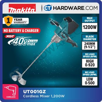 MAKITA UT001GZ 40Vmax CORDLESS MIXER WITHOUT BATTERY AND CHARGER