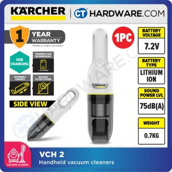 KARCHER VCH 2 CORDLESS HANDHELD VACUUM CLEANER 70W | 7.2V | 5KPA | 76DBA [VCH2] [ YEAR END SALE ]
