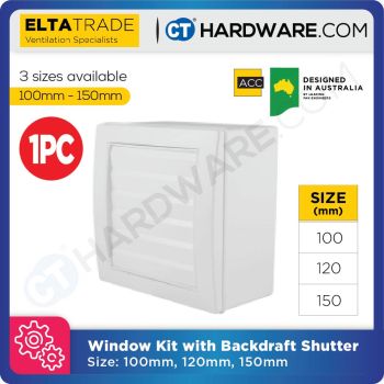 ELTA TRADE WKS (4", 5", 6") WINDOW KIT WITH BACKDRAFT SHUTTER [ONLY SUITABLE WITH QIK SERIES]