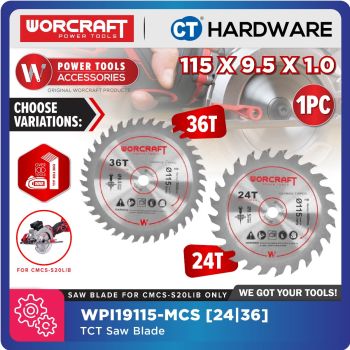 WORCRAFT Original Accessories TCT Saw Blade 115 X 9.5 X 1.0 X ( 24T / 36T ) For CMCSS20LiB Circular Saw [ WPI19115MCS ]