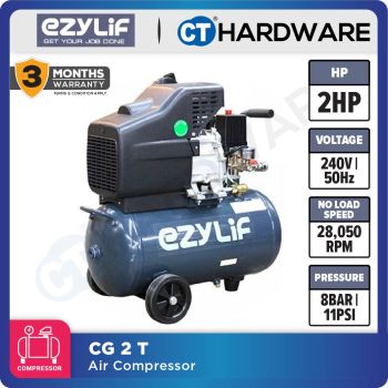 EZYLIF CG2T AIR COMPRESSOR 2HP X 24L TANK (8 BAR 6.3CFM)