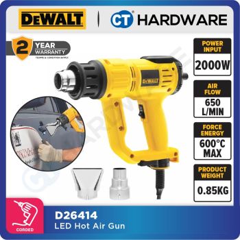 DEWALT D26414 LED HOT AIR GUN 2000W 650 L/MIN 22MM