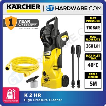 KARCHER K2 HR HIGH PRESSURE CLEANER 110BAR | 360L/H | 1400W COME WITH ACCESSORIES [ K2HR ]