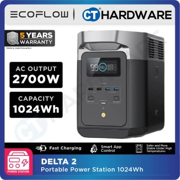 EcoFlow DELTA 2 Portable Power Station | 1800W (Surge 2700W) | 1024Wh (320,000mAh)