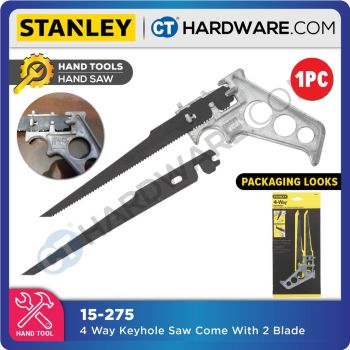 STANLEY 15-275 4-WAY KEYHOLE SAW COME WITH 2 BLADE ( WOOD & METAL ) 15275