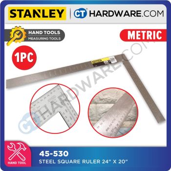 STANLEY 45-530 STEEL SQUARE RULER 24" X 20" ( METRIC) 45530