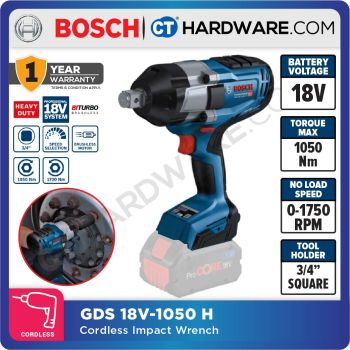 BOSCH GDS 18V-1050 H PROFESSIONAL IMPACT WRENCH 18V 3/4" 1050NM WITHOUT BATTERY & CHARGER ( 06019J85L1 )