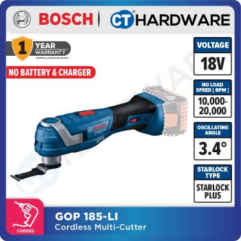 BOSCH GOP 185-LI CORDLESS MULTI-CUTTER 18V WITHOUT BATTERY AND CHARGER [ GOP185LISOLO ]