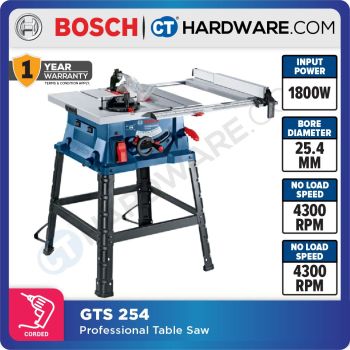 BOSCH GTS254 TABLE SAW 1800W 254MM  0601B450L0 TABLE SIZE 555 X 555MM ( 690 X 620 X 1000 )