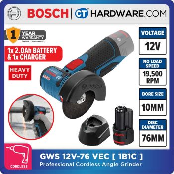 Bosch GWS 12V-76 Professional EC Brushless Cordless Angle Grinder 12V 76mm (SOLO)