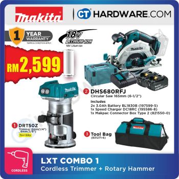 MAKITA LXT COMBO 1 DRT50Z CORDLESS TRIMMER + DHS680RFJ CIRCULAR SAW + TOOL BAG [ WHILE STOCKS LAST, LIMITED AVAILABILITY ]