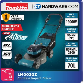 MAKITA LM002GZ CORDLESS LAWN MOWER 40V | 534MM ( 21" ) | 1900W | 70L WITHOUT BATTERY AND CHARGER