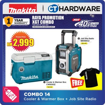 Makita Combo 14 CW003GZ Cooler & Warmer Box + MR006GZ Job Site Radio [ Raya Promotion XGT Combo - 30.06.2024 ]