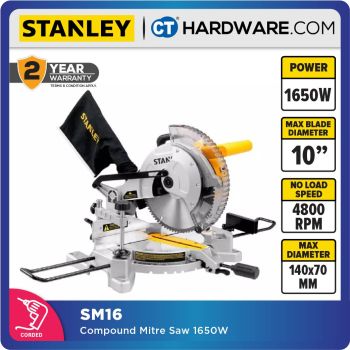 STANLEY SM16 COMPOUND MITRE SAW 10" 254MM 1650W