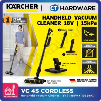 Karcher VC 4S Cordless Vacuum Cleaner Handheld Vacuum Cordless Stick Vaccum Cleaner Vacuum Tanpa Wayar [ VC4SCORDLESS ]