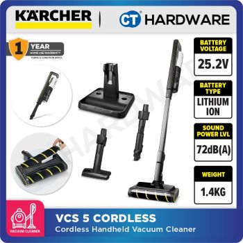 KARCHER VCS 5 CORDLESS HANDHELD VACUUM CLEANER 25.2V | 2.5AH [ VCS5 ] [ 25 ANNIVERSARY SALE ] 