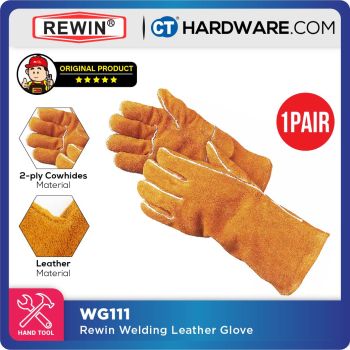 REWIN WG111 FULL LEATHER HAND GLOVE 350MM ( 14" ) ORANGE