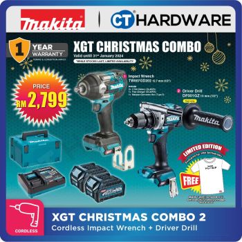 MAKITA XGT CHRISTMAS COMBO 2 CORDLESS 40Vmax TW007GD202 IMPACT WRENCH + DF001GZ DRIVER DRILL 13MM (1/2") [ VALID UNTIL 31 JANUARY 2024 ]