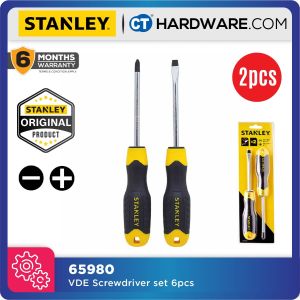 Stanley STMT66670 CUSHION GRIP SCREW DRIVER X 2PC ( 2# X 100MM PHILLIP , 6.5MM X 100MM SLOTTED )